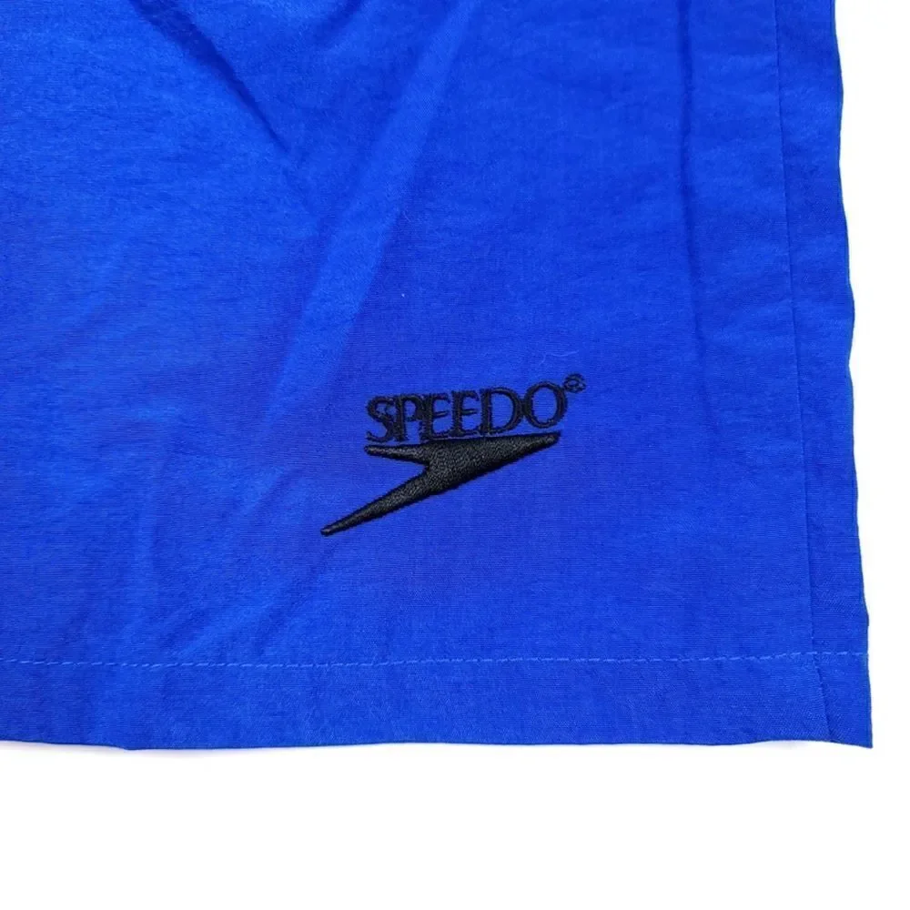 SPEEDO Vintage 90s Y2K Nylon Embroidered Board Shorts in Bright Blue Mens XL